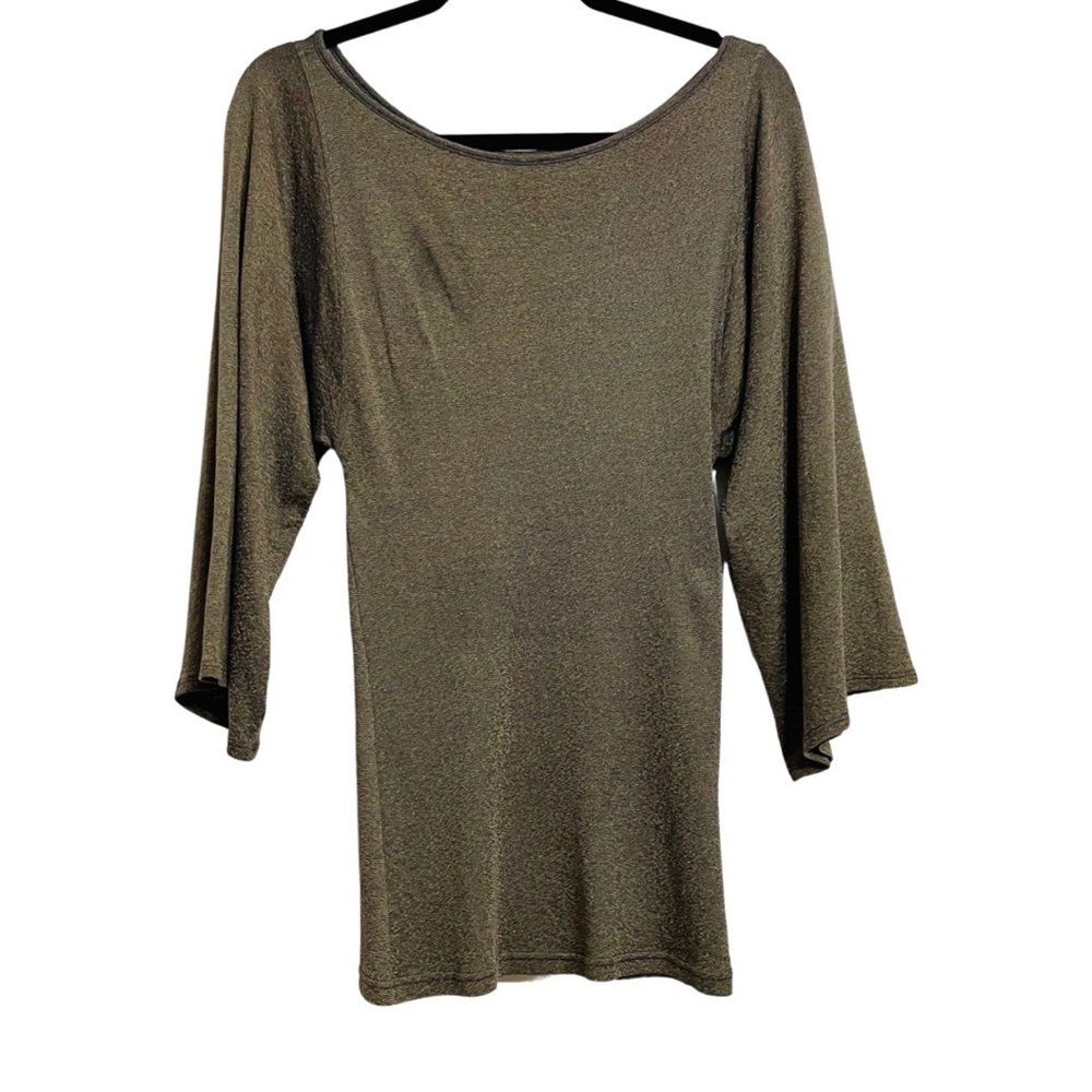 Michael Stars - Women's Beige Boatneck Tunic with Flared Sleeves